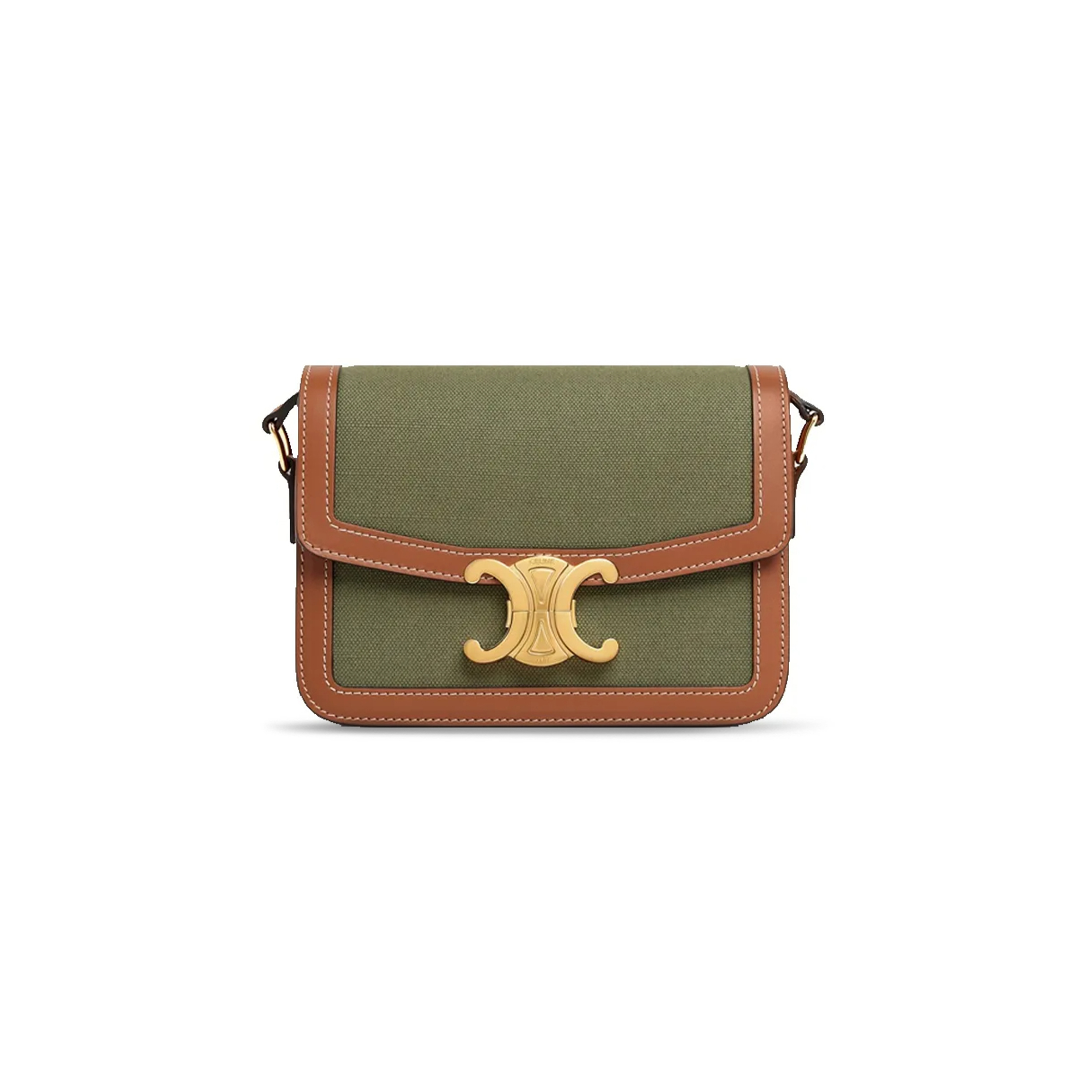 Ce**e small teen triomphe bag in textile and calfskin 188882cd3.15kz (18.5*14*6cm)